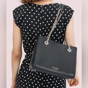 Kate Spade Amelia large black pebbled leather tote